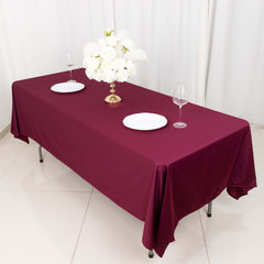 Scuba Rectangular 60"x102" Tablecloth Burgundy - Wrinkle Free & Stain Resistant Table Cover
