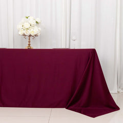 Scuba Rectangular 90"x132" Tablecloth Burgundy - Wrinkle Free, Stain Resistant & Seamless Table Cover
