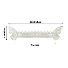 12-Pack Paper Napkin Rings Laser Cut Butterfly Metallic Silver - Decorative Serviette Holders