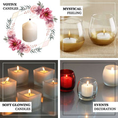 12-Pack Votive Candles Mini Design White - Multi-Purpose Candle Decor for Events 2"