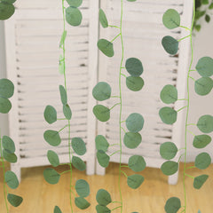 12 Pack Artificial Eucalyptus Leaves Garland, 6.5ft Silk Hanging Vines for Wedding, Party and Wall Decor