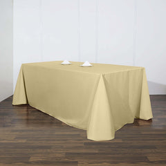 Polyester 90"x156" Rectangle Tablecloth Champagne - Seamless Wrinkle-Resistant Table Cover