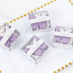 10 Pack Lavender Butterfly Unscented Soap Baby Shower Favors with Gift Boxes, Pre-Packed Bridal Shower Wedding Souvenirs - 2"