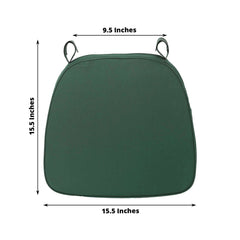 Chiavari Chair Cushion with 1.5" Thick Memory Foam and Ties Hunter Emerald Green - Stylish Removable Cover for Comfort