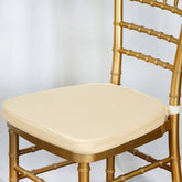 Chiavari Chair Cushion with 1.5" Thick Memory Foam and Ties Ivory - Stylish Removable Cover for Comfort