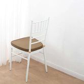 Chiavari Chair Cushion with 1.5" Thick Memory Foam and Ties Taupe - Stylish Removable Cover for Comfort