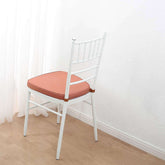 Chiavari Chair Cushion with 1.5" Thick Memory Foam and Ties Terracotta (Rust) - Stylish Removable Cover for Comfort