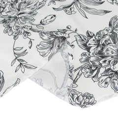 Polyester 108" Round Tablecloth White - Black French Toile Pattern for Chic Weddings