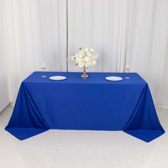 Scuba Rectangular 90"x132" Tablecloth Royal Blue - Wrinkle Free, Stain Resistant & Seamless Table Cover