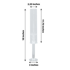 2-Pack Crystal Glass Hurricane Taper Candle Holders, Tall Decorative Candle Stands Clear Cylinder Chimney Tubes 18"