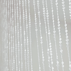 Acrylic Crystal Beaded Curtain with Fabric Rod Pocket, 43 Strands Room Divider Clear Diamond Cut Beads Doorway String Curtain - 5ftx10ft