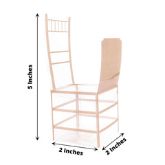 25 Pack Clear and Gold PVC Chiavari Chair-Shaped Party Favor Candy Gift Boxes - 2"x5"