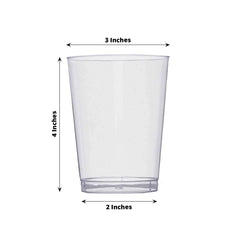 25-Pack Plastic Tumbler Cups Clear - Stylish Disposable Party Glasses 10oz