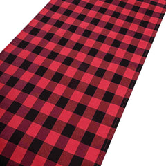 Polyester 14"x108" Table Runner Black/Red Gingham Buffalo Plaid - Checkered Outdoor Table Runner
