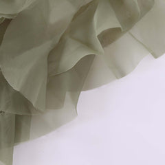 1 Set Chiffon Hoods Chair Sashes with Willow Ruffles Design Dusty Sage Green - Stylish Chair Bow Decor