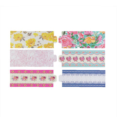 48-Pack Disposable Napkin Rings in Mixed Vintage Floral – Elegant Paper Napkin Holder Bands for Tea Parties, Weddings & Special Occasions