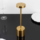 Cordless Table Lamp Modern Metal Gold Design LED Dimmable with Touch Control - Rechargeable Night Light 13"