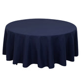 Cotton Blend 108" Round Tablecloth Navy Blue - Wrinkle-Resistant Design