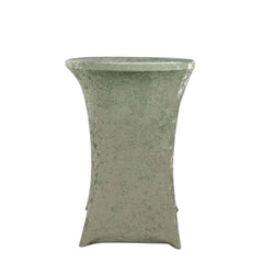 Crushed Velvet Spandex 30" Round Cocktail Table Cover Sage Green Smooth Highboy Tablecloth
