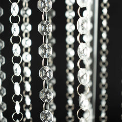 Acrylic Flower Pedestal Vase Pillar Stand with Crystal Beads Clear - Durable Wedding Floor Centerpiece for Large Displays 48"