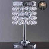 Crystal Beaded Chandelier Metal Candle Holder Silver - Stylish Tealight Stand for Decor 8"