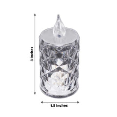 12-Pack LED Flameless Decorative Lighting Diamond Cut Warm White - Battery Operated Tealight Candles 3"