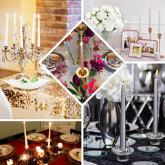 10-Pack Taper Candles Premium Wax Design Dusty Rose - Unscented Candles for Upscale Settings 10"