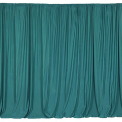 2 Pack Turquoise Scuba Polyester Event Curtain Drapes, Durable Flame Resistant Backdrop Event Panels Wrinkle Free with Rod Pockets - 10ftx10ft