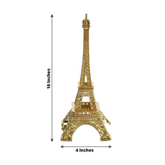Eiffel Tower Table Centerpiece Metal Gold - Stylish Decorative Cake Topper for Parties & Gatherings 10"