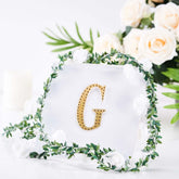 Decorative Rhinestone Alphabet "G" Letter Stickers, Glitter Adhesive Craft Letters Gold DIY Sparkle Embellishments 4"