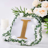 Decorative Rhinestone Alphabet "I" Letter Stickers, Glitter Adhesive Craft Letters Gold DIY Sparkle Embellishments 6"