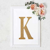 Decorative Rhinestone Alphabet "K" Letter Stickers, Glitter Adhesive Craft Letters Gold DIY Sparkle Embellishments 8"