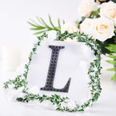 Decorative Rhinestone Alphabet "L" Letter Stickers, Glitter Adhesive Craft Letters Black DIY Sparkle Embellishments 6"