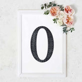 Decorative Rhinestone Alphabet "O" Letter Stickers, Glitter Adhesive Craft Letters Black DIY Sparkle Embellishments 8"