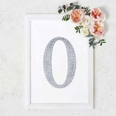 Decorative Rhinestone Alphabet "O" Letter Stickers, Glitter Adhesive Craft Letters Silver DIY Sparkle Embellishments 8"