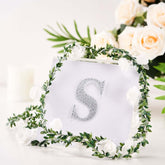 Decorative Rhinestone Alphabet "S" Letter Stickers, Glitter Adhesive Craft Letters Silver DIY Sparkle Embellishments 4"