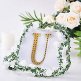 Decorative Rhinestone Alphabet "U" Letter Stickers, Glitter Adhesive Craft Letters Gold DIY Sparkle Embellishments 6"