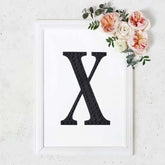 Decorative Rhinestone Alphabet "X" Letter Stickers, Glitter Adhesive Craft Letters Black DIY Sparkle Embellishments 8"