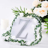 Decorative Rhinestone Alphabet "Z" Letter Stickers, Glitter Adhesive Craft Letters Silver DIY Sparkle Embellishments 6"