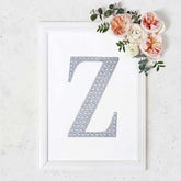 Decorative Rhinestone Alphabet "Z" Letter Stickers, Glitter Adhesive Craft Letters Silver DIY Sparkle Embellishments 8"