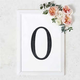 Decorative Rhinestone Number "0" Stickers, Glitter Adhesive Craft Numbers Black DIY Sparkle Embellishments 8"