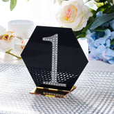 Decorative Rhinestone Number "1" Stickers, Glitter Adhesive Craft Numbers Silver DIY Sparkle Embellishments 4"