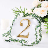 Decorative Rhinestone Number "2" Stickers, Glitter Adhesive Craft Numbers Gold DIY Sparkle Embellishments 6"