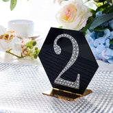 Decorative Rhinestone Number "2" Stickers, Glitter Adhesive Craft Numbers Silver DIY Sparkle Embellishments 4"