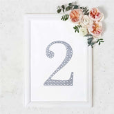 Decorative Rhinestone Number "2" Stickers, Glitter Adhesive Craft Numbers Silver DIY Sparkle Embellishments 8"