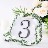 Decorative Rhinestone Number "3" Stickers, Glitter Adhesive Craft Numbers Black DIY Sparkle Embellishments 6"