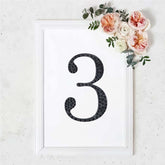 Decorative Rhinestone Number "3" Stickers, Glitter Adhesive Craft Numbers Black DIY Sparkle Embellishments 8"