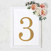 Decorative Rhinestone Number "3" Stickers, Glitter Adhesive Craft Numbers Gold DIY Sparkle Embellishments 8"