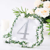 Decorative Rhinestone Number "4" Stickers, Glitter Adhesive Craft Numbers Silver DIY Sparkle Embellishments 6"