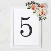 Decorative Rhinestone Number "5" Stickers, Glitter Adhesive Craft Numbers Black DIY Sparkle Embellishments 8"